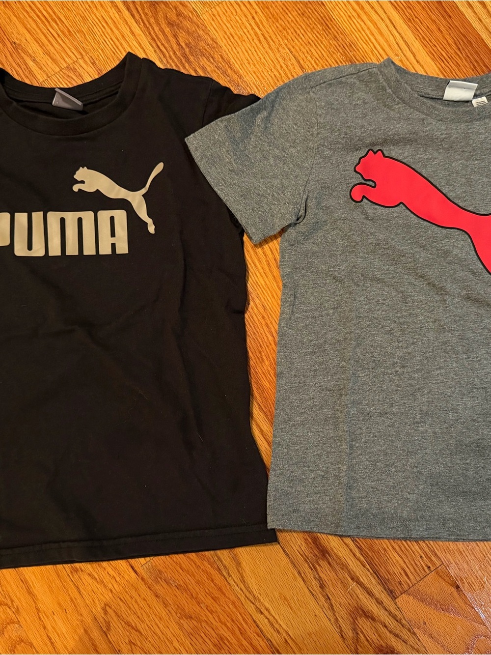 Puma Black Tee & Gray Tee with Red Logo - Kids Short Sleeve Set